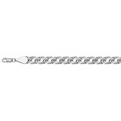 Родированная цепь из серебра 925 пробы, плетение Тройной ромб фото