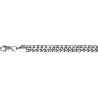 Родированная цепь из серебра 925 пробы, плетение Питон граненый фото