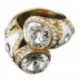 Уникальное кольцо с эмалью, стеклом и кристаллами, бижутерия