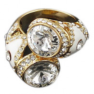 Уникальное кольцо с эмалью, стеклом и кристаллами, бижутерия фото