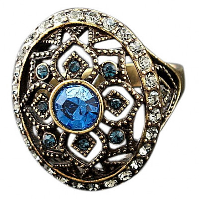Эпохальное кольцо с ювелирным стеклом, бижутерия фото