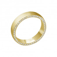 Играющее кольцо с бриллиантами из желтого золота 585 пробы фото