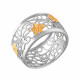 Ажурное кольцо из серебра 925 пробы с золочением и родированием