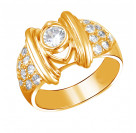 Сверхъестественное кольцо с цирконами из серебра 925 пробы с золочением