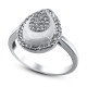 Кольцо с цирконами и керамикой из серебра 925 пробы цвет металла белый 4.33 гр.