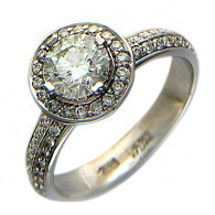 Милое кольцо из коллекции "GARDEN" с бриллиантами из белого золота 750 пробы фото