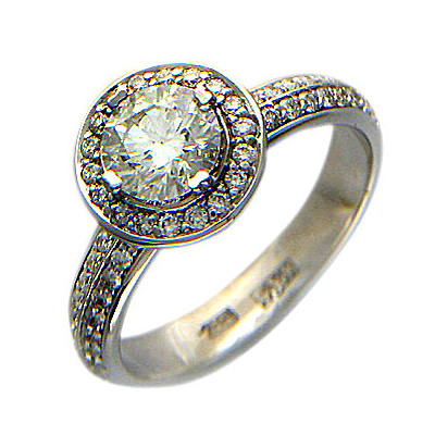 Милое кольцо из коллекции "GARDEN" с бриллиантами из белого золота 750 пробы фото