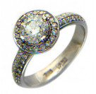 Милое кольцо из коллекции "GARDEN" с бриллиантами из белого золота 750 пробы