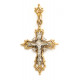 Крест с распятием и бриллиантом из золота 585 пробы