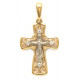 Крест с распятием и бриллиантами из золота 585 пробы