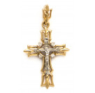 Крест с бриллиантами "Спаси и сохрани" из золота 585 пробы