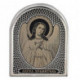 Дорожная икона "Ангел Хранитель" с обсидианом из серебра 960 пробы