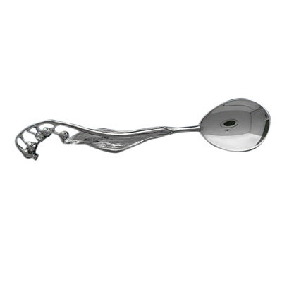 Элегантная чайная ложечка "Ландыш" из серебра 925 пробы фото