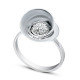 Кольцо с цирконом из серебра 925 пробы цвет металла белый 3.18 гр.