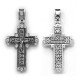 Крест с фианитами "Спаси и сохрани" из серебра 925 пробы с чернением