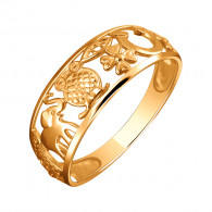 Фантастическое кольцо из красного золота 585 пробы фото