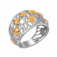Роскошное кольцо из серебра 925 пробы с золочением и родированием