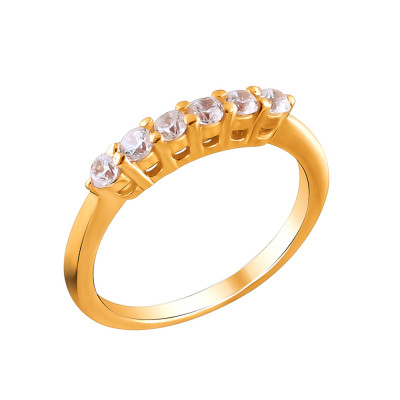 Романтическое кольцо с фианитами из серебра 925 пробы с  золочением фото
