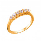 Романтическое кольцо с фианитами из серебра 925 пробы с  золочением