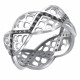 Кружевное кольцо с фианитами из серебра 925 пробы с чернением и родированием