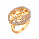 Ослепительное кольцо с фианитами из серебра 925 пробы с золочением