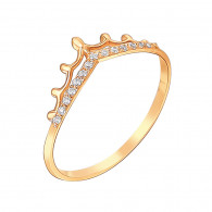 Восхищающее кольцо с фианитами из серебра 925 пробы с золочением фото