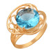 Восхитительное кольцо с фианитом из серебра 925 пробы с золочением