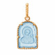 Казанская Богородица. Иконка Инталия с голубым с кварцем из красного золота 585 пробы