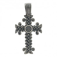 Армянский крест Хачкар из серебра 925 пробы с чернением фото