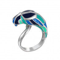 Красочное кольцо с эмалью из серебра 925 пробы фото
