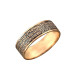 Религиозное кольцо с молитвой Отче Наш из красного золота 585 пробы с чернением и позолотой
