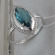 Степенное кольцо с фианитами и кристаллом из серебра 925 пробы