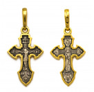 Крест "Сергий Радонежский Св." из серебра 925 пробы с желтой позолотой