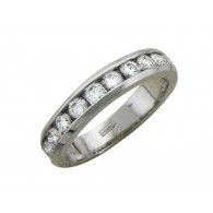 Эстетичное кольцо с бриллиантами из белого золота 585 пробы фото
