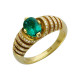 Элитное кольцо с бриллиантами и изумрудом из желтого золота 750 пробы