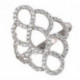 Ослепительное кольцо с фианитами из серебра 925 пробы цвет металла белый