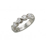 Очаровательное кольцо с бриллиантами из белого золота 585 пробы фото