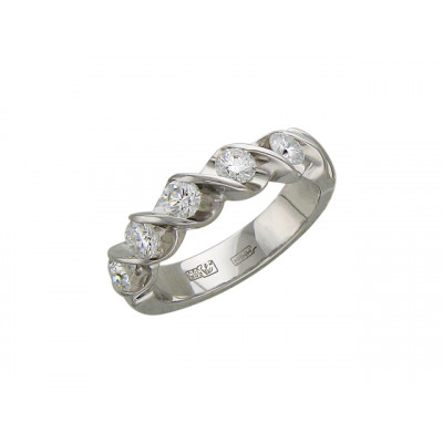 Очаровательное кольцо с бриллиантами из белого золота 585 пробы фото
