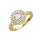 Ослепляющее кольцо с бриллиантами из желтого золота 585 пробы