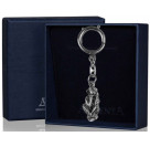 Впечатляющий брелок для ключей "Обезьяна - не скажу" из серебра 925 пробы с чернением в подарочном футляре