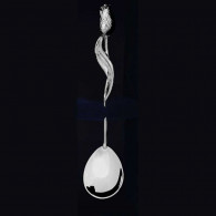 Изящная чайная ложка "Тюльпан" из серебра 925 пробы фото