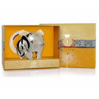 Чудесная погремушка "Слон" из серебра 925 пробы на акриловом кольце, в подарочном футляре фото