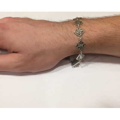 Религиозный браслет Спаси и Сохрани с равносторонними крестами из серебра 925 пробы фото