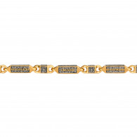 Уникальный православный браслет "7 добродетелей" из серебра 925 пробы с золотым покрытием и чернением фото