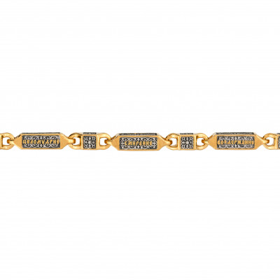 Уникальный православный браслет "7 добродетелей" из серебра 925 пробы с золотым покрытием и чернением фото