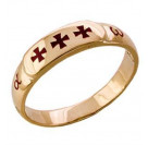 Православное кольцо Альфа и Омега из золоченого серебра 925 пробы