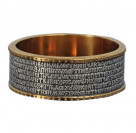 Охранное кольцо с Молитвой Водителя из серебра 925 пробы с золотым покрытием