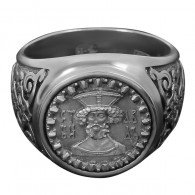 Перстень Св. Давид из серебра 925 пробы с чернением фото