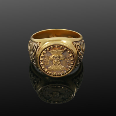 Перстень Св. Давид из серебра 925 пробы с золотым покрытием фото