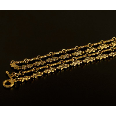 Православная цепь с молитвой «Ангелы поют…» из серебра 925 пробы с золотым покрытием фото